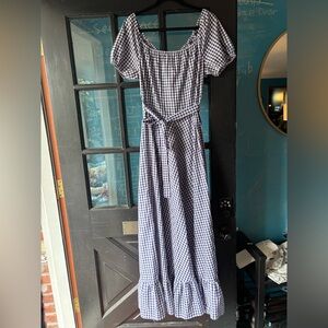 Vintage Gingham Checkered Prairie Dress